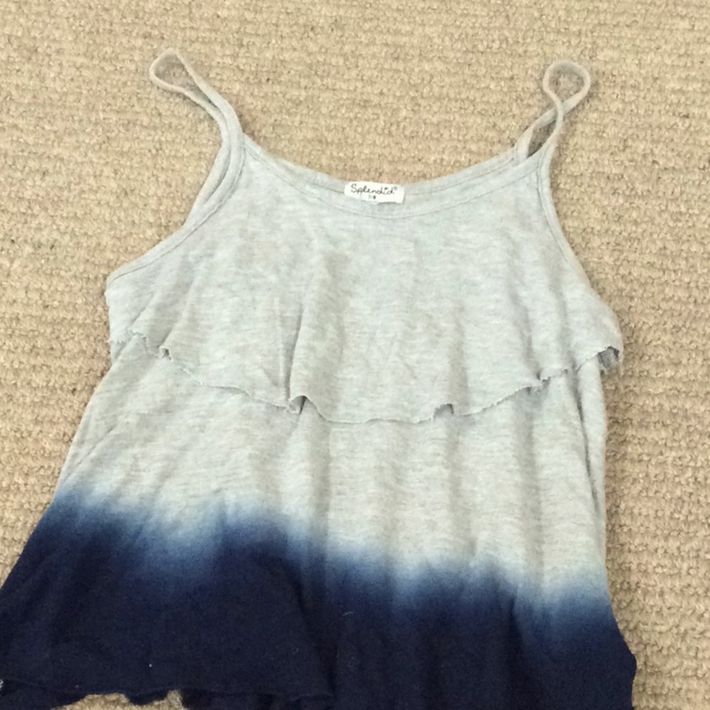 gray and blue ombré tank top